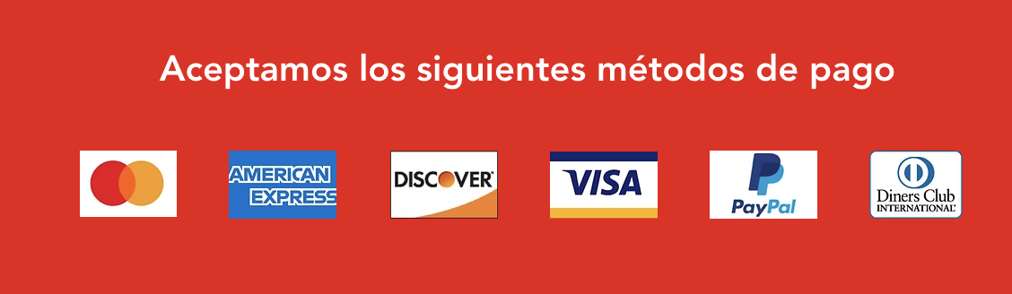 Aceptamos los siguientes métodos de pago